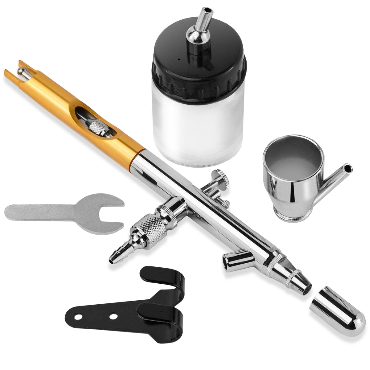 PointZero Multi-Purpose Dual-Action Airbrush Set - Mini Compressor Kit