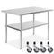 Stainless Steel Prep Tables w/ Undershelf & Casters, NSF Certified