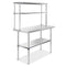 Stainless Steel Prep Tables w/ Double Overshelf, NSF Certified