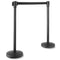 OPEN BOX - 2 Pc Black Stanchion Queue Posts 6.5' Crowd Control Barrier