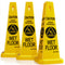 3 Pack- 26-in Yellow Caution Wet Floor Cones - English/Spanish- Dryser