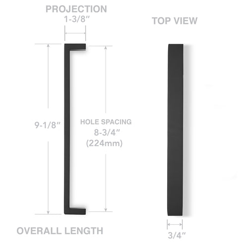 HWARE-PULL-SQ9-224-BLK