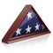 Memorial Veteran American Flag Display Case - Cherry Wood