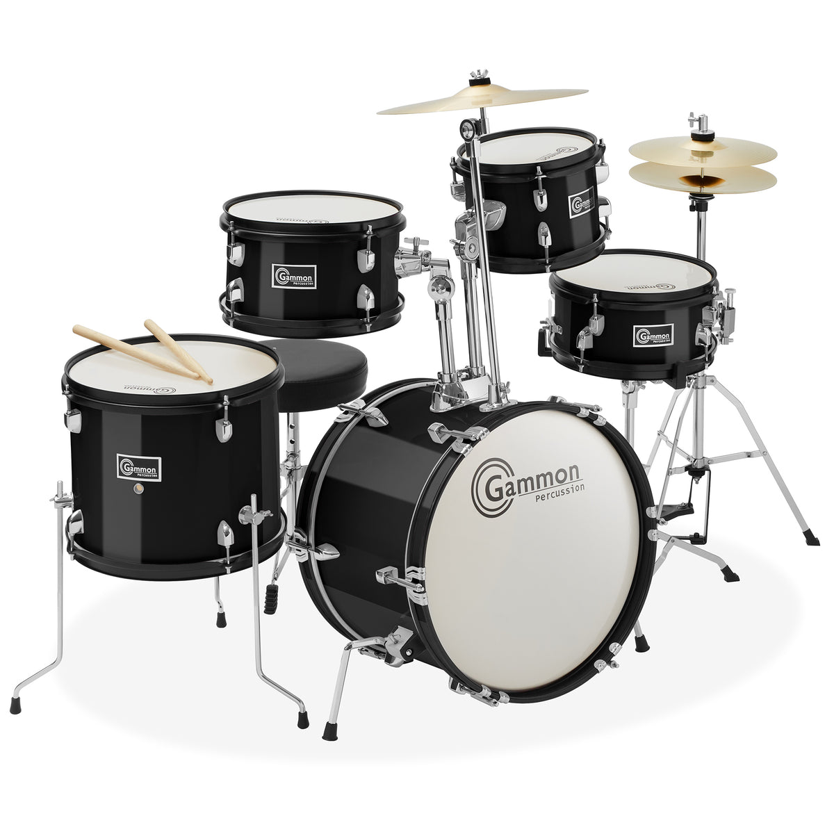 OPEN BOX 5-Piece Beginner Junior Drum Set w/ Stool Stands