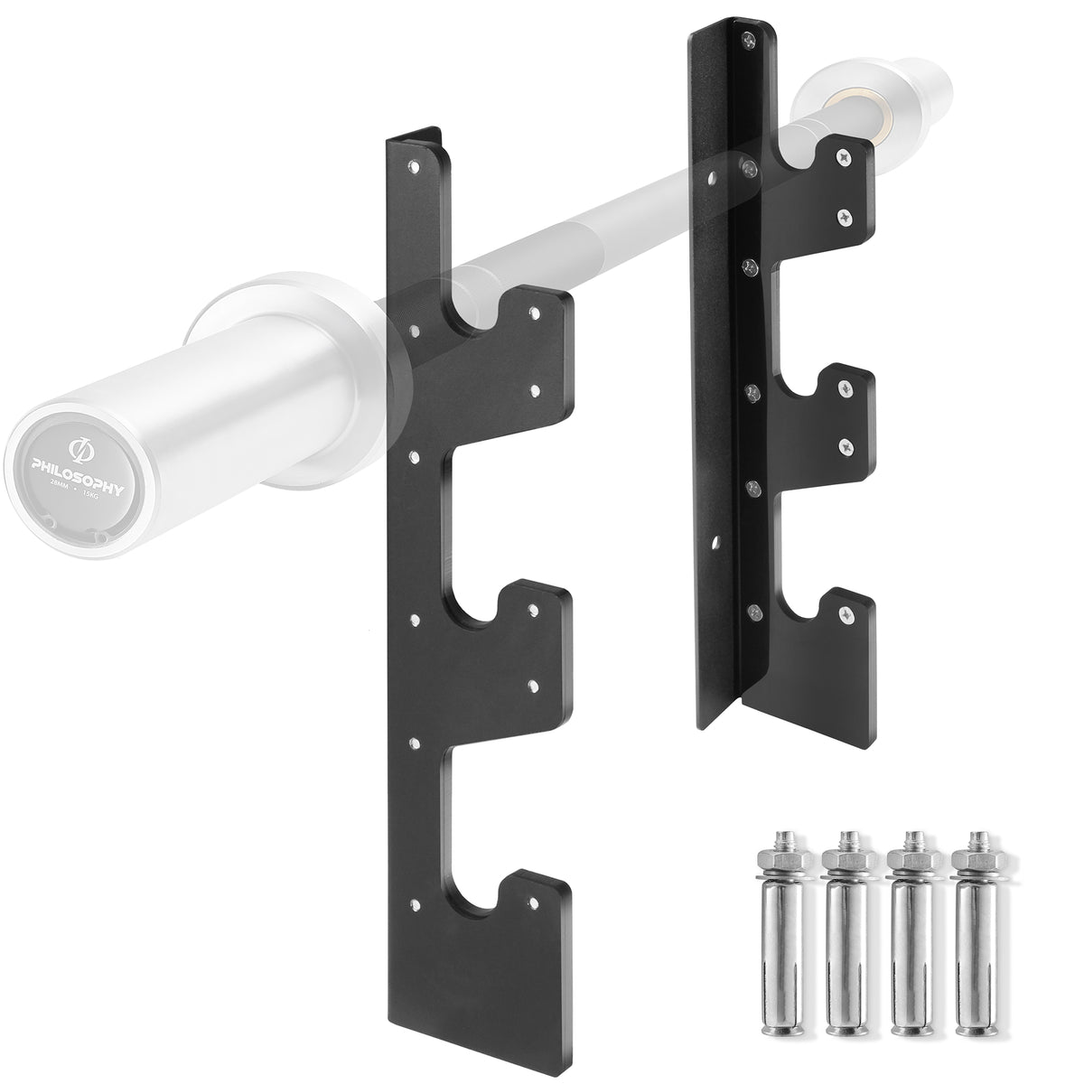 Horizontal Olympic Barbell Holder - 3 Bar Wall Mount for 2 Bars – Mix  Wholesale