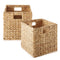 OPEN BOX - 2pk 10.5" Hyacinth Collapsible Storage Bins for Shelves, Natural