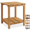 Adirondack Wood Side Table with Shelf