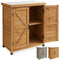 Outdoor Storage Cabinet and Potting Bench Table with Metal Top