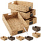 Water Hyacinth Rectangular Pantry Baskets with Chalkboard Labels and Marker
