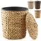Water Hyacinth Bathroom Waste Basket with Lid and Liner