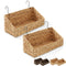 Set of 2 Hanging Baskets with Hooks, Water Hyacinth Wall Mounted Storage Bins