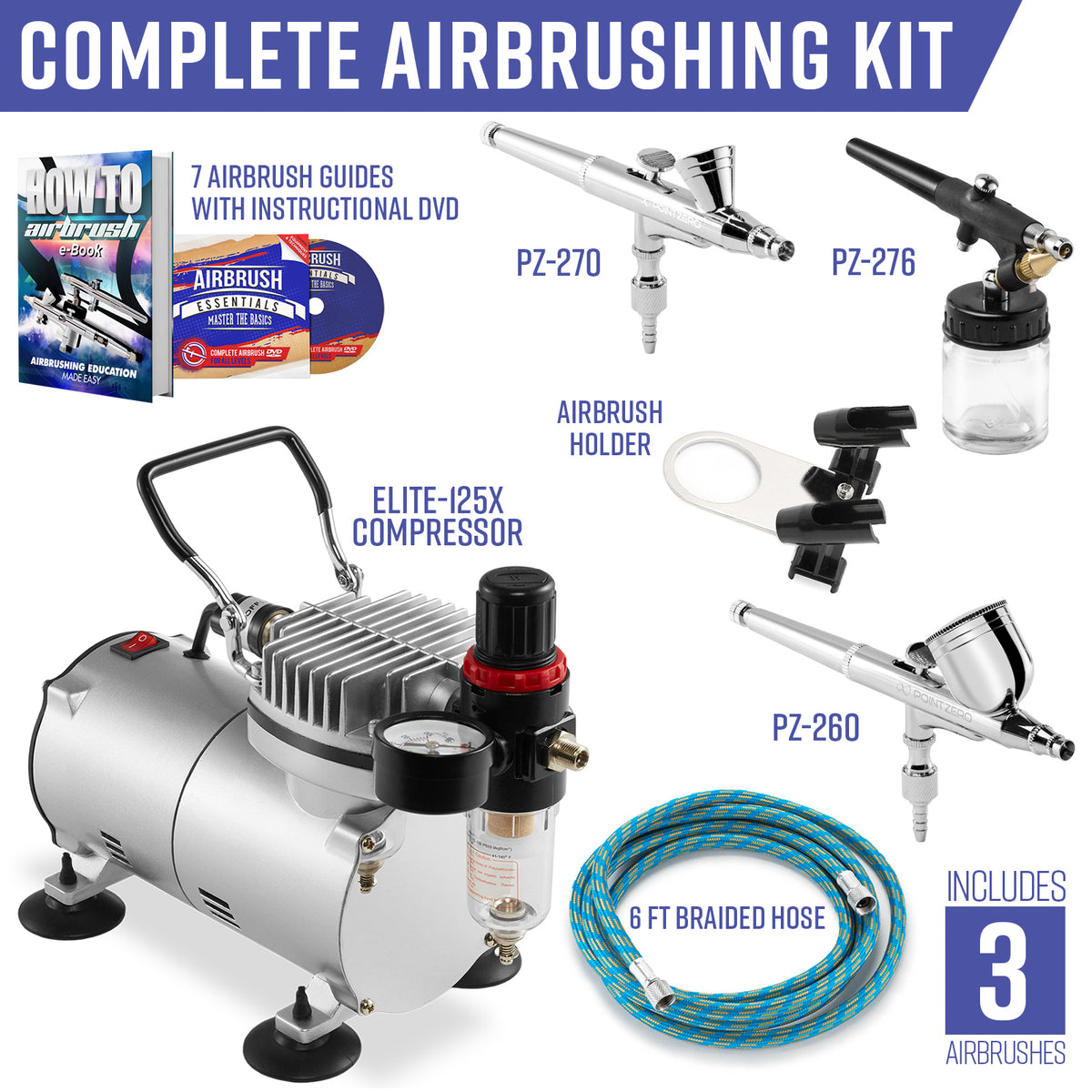 COLOR PEAK Airbrush Kit with Compressor Cordless Dual Action Airbrush —  CHIMIYA