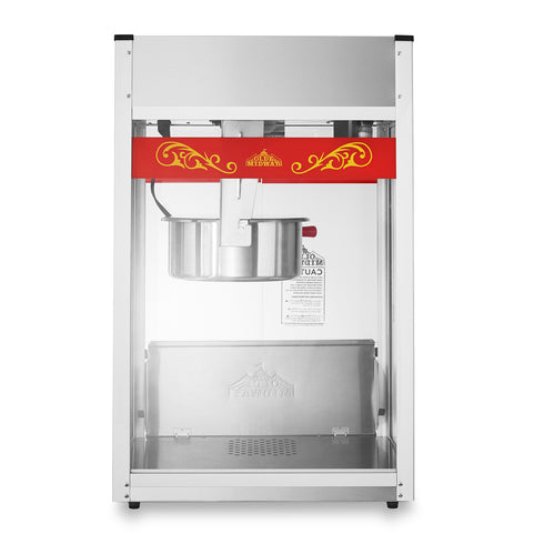 WARMING DECK & KERNEL TRAY: Built-in warming deck and heat light are just like a professional-grade popcorn machine, keeping popcorn warm and fresh. The machine also features a reject kernel tray for any loose un-popped kernels, ensuring every batch is served up perfectly.