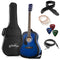 OPEN BOX - Full-Size Left-Handed Acoustic-Electric Guitar w/ Bag & EQ - Blue