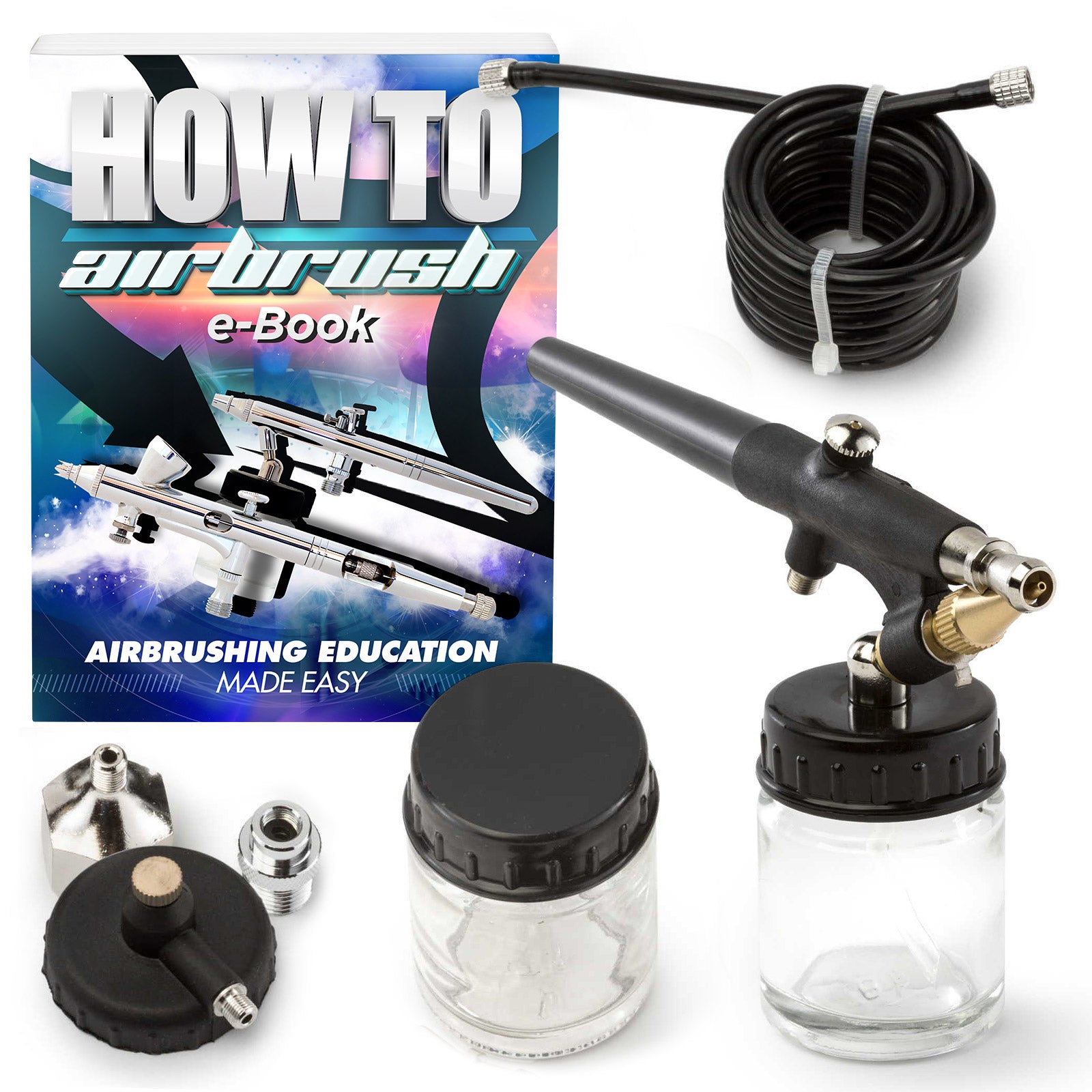 Paint Sprayer Airbrush Kit 0.8mm Single Action Air Brush Set 22CC Paint  Fluids Cup for