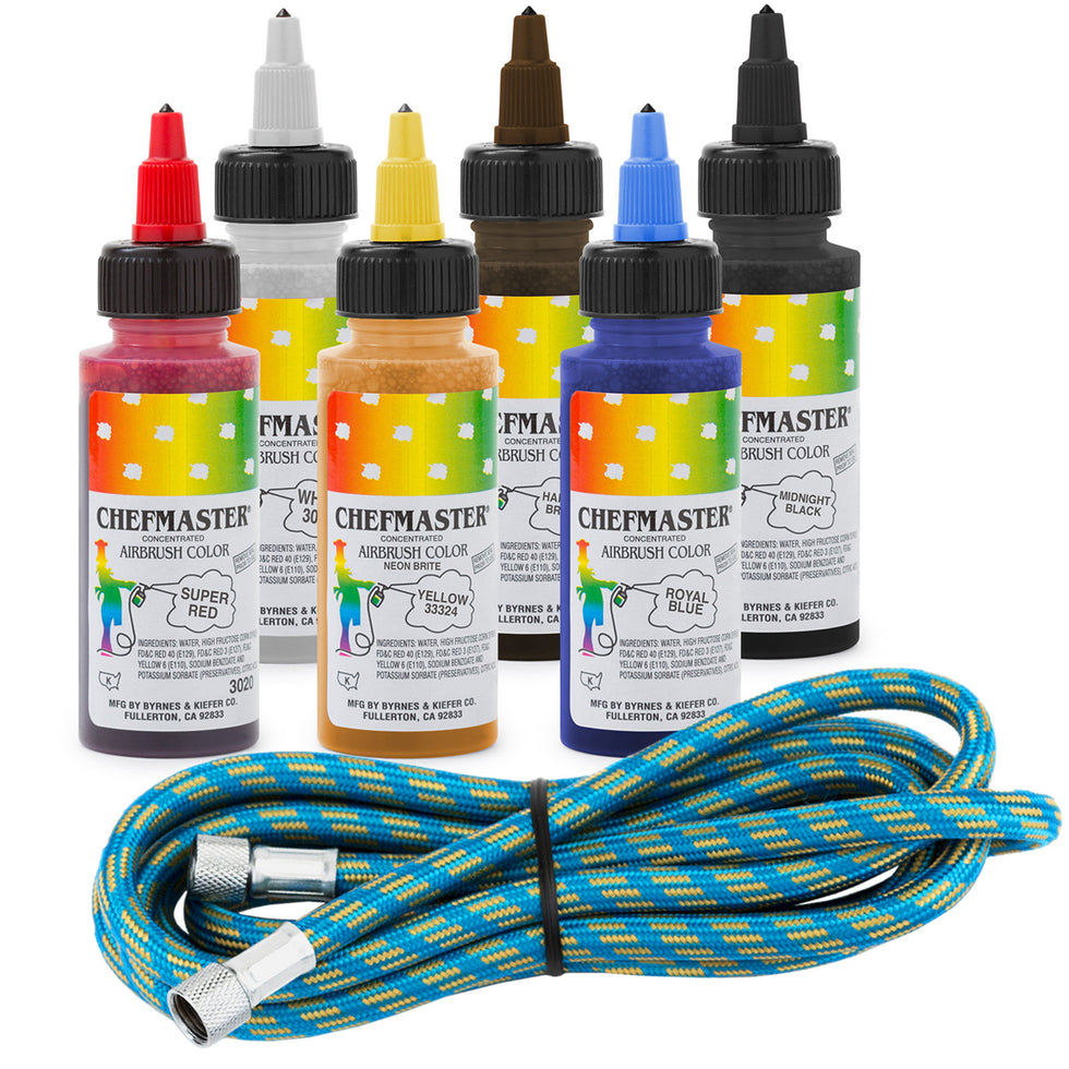 Cake Airbrush Decorating Kit 2 Airbrushes, Compressor & Paint Mix