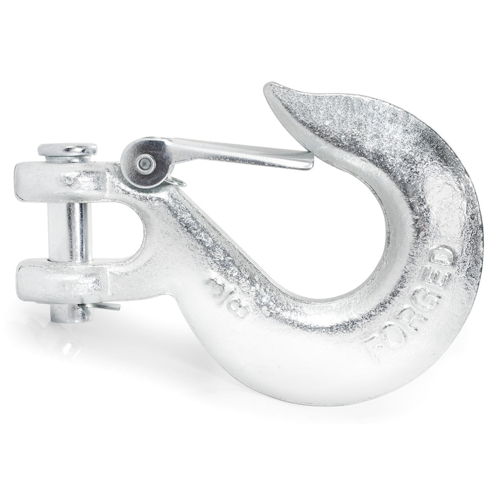 4 Pack 3/8" Clevis Slip Hooks With Safety Latches - 18000LBS Capacity For Grade 70 Transport Chains