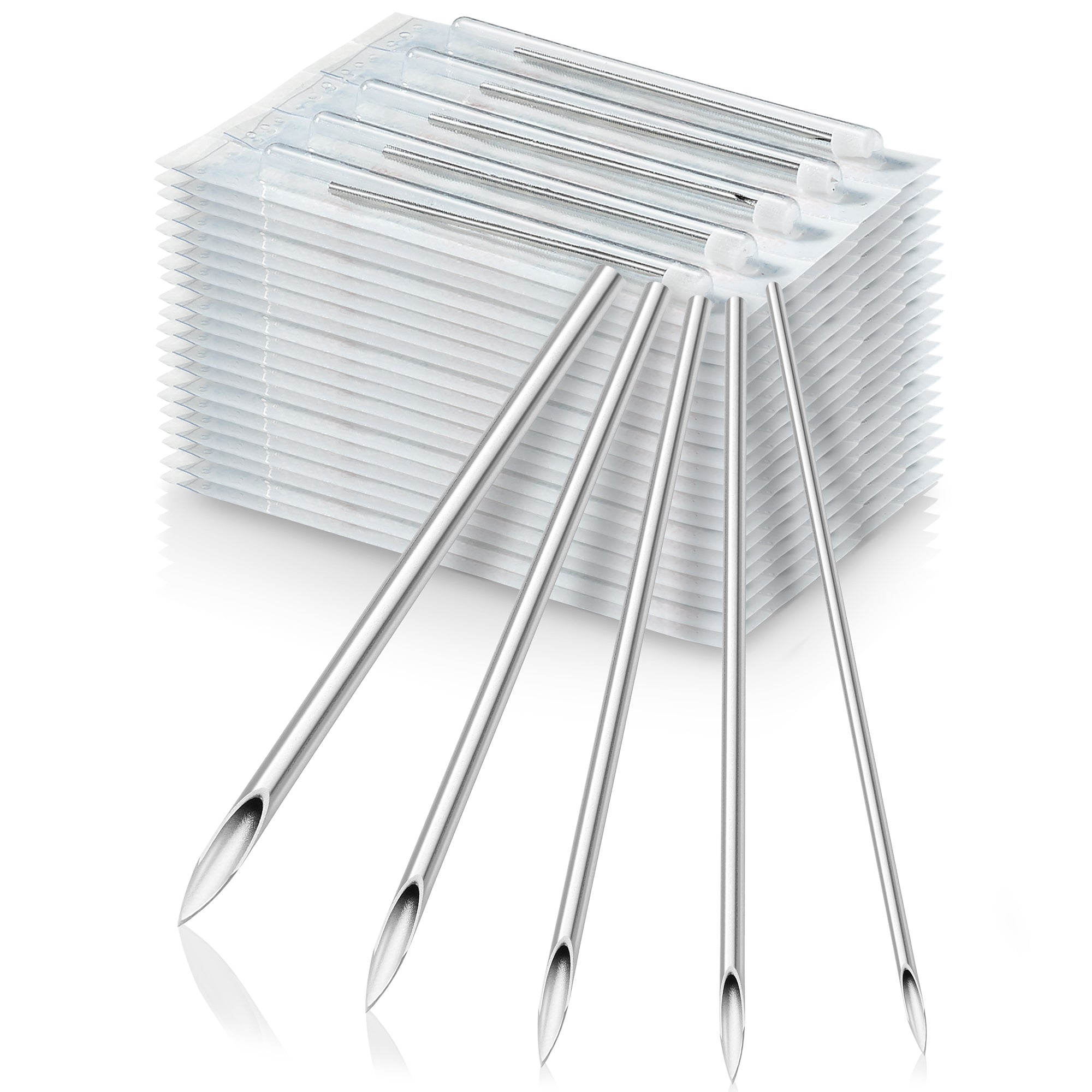 100-Pack, Piercing Needles for 12g, 14g, 16g, 18g and 20g (20 pcs
