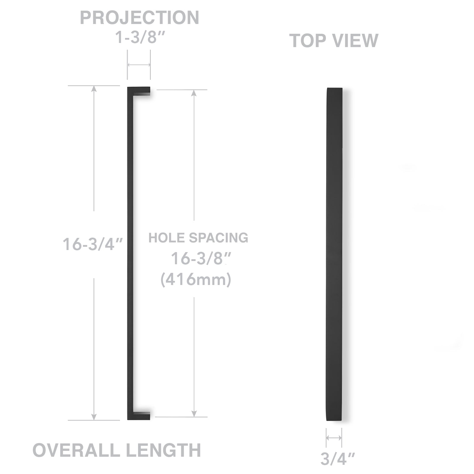 HWARE-PULL-SQ16-416-BLK