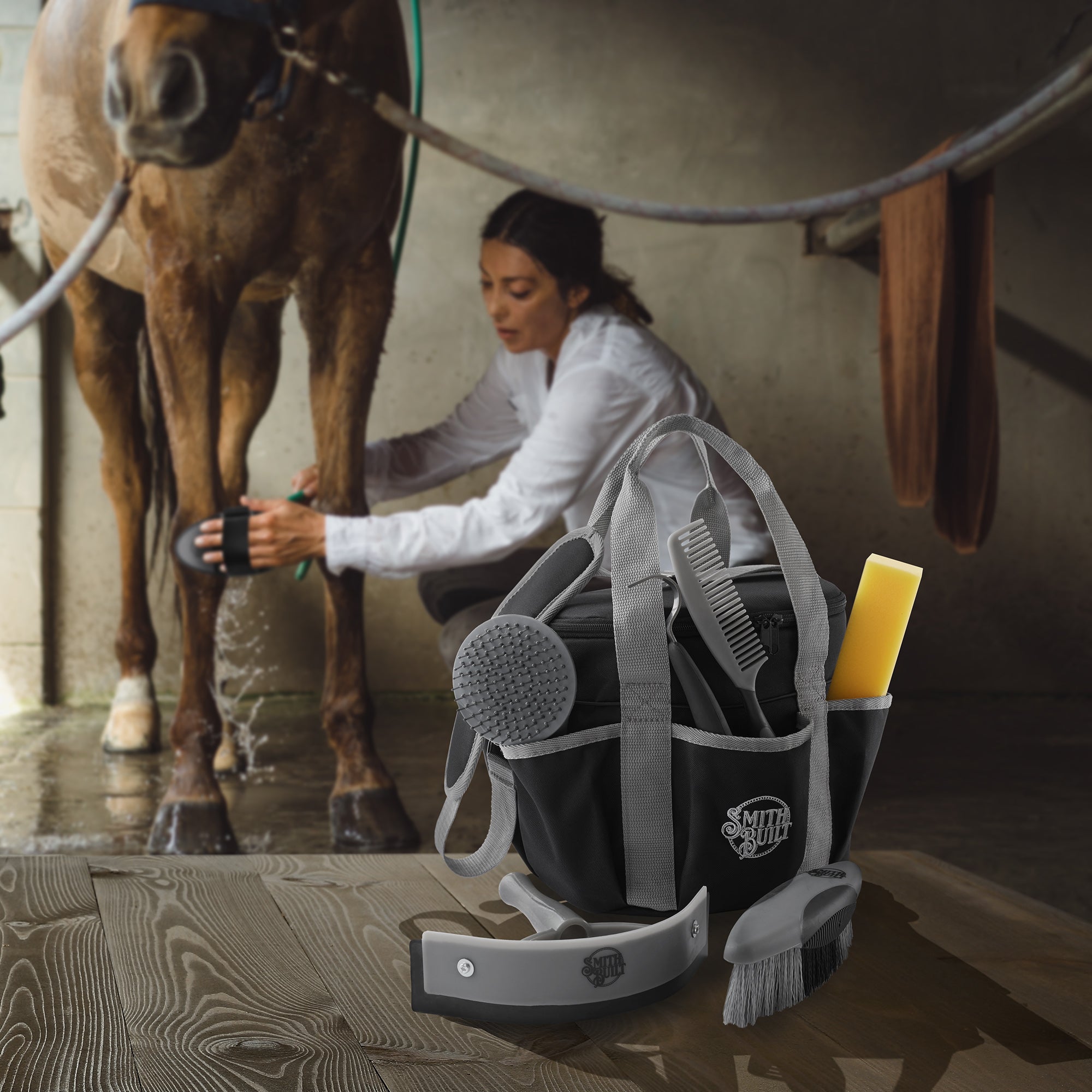 8pc Horse Grooming Tool Kit with Tote Bag, Equestrian Care