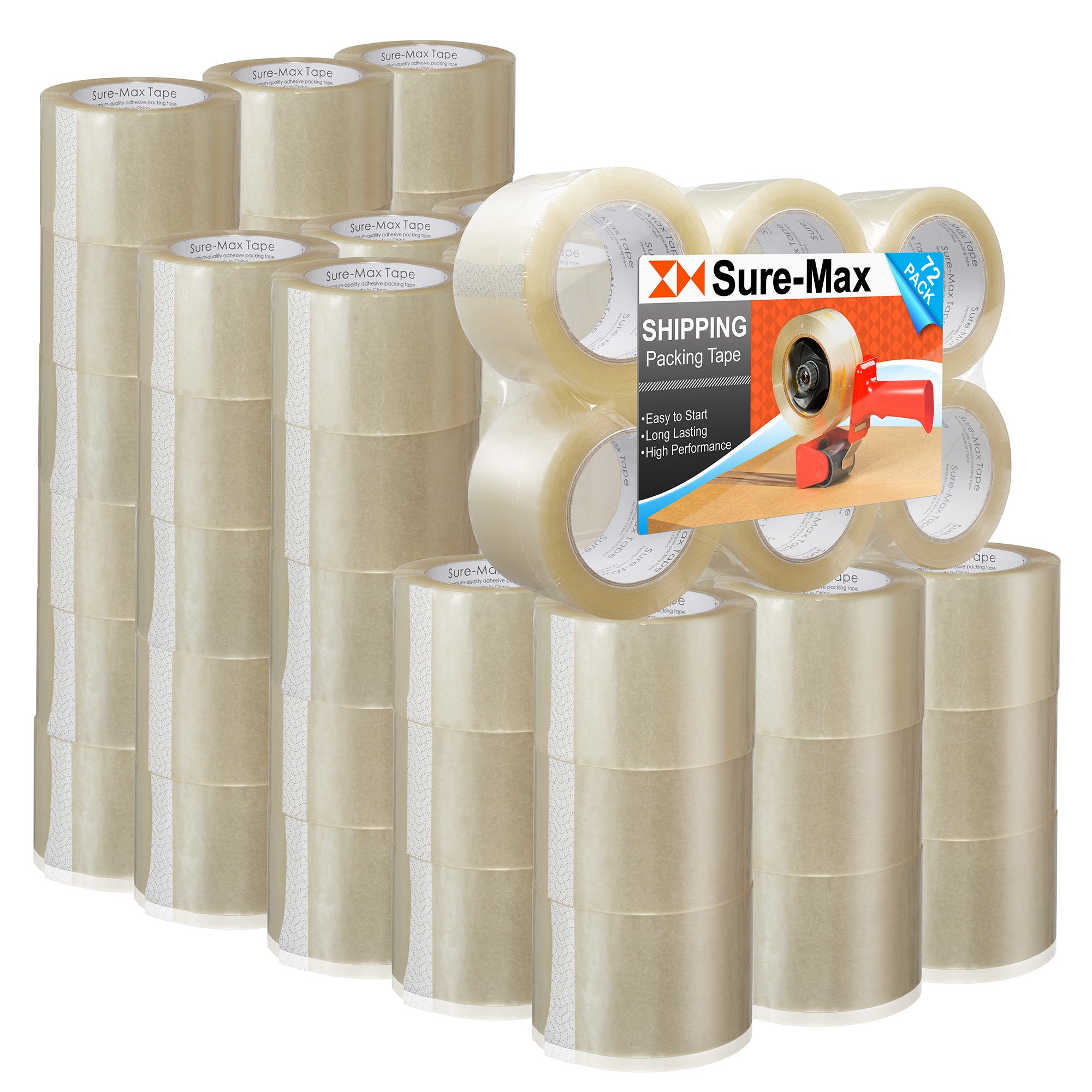 Clear Carton Sealing Tape - 2.83" X 110 Yards, 2.5 Mil, 24 Rolls, Acrylic Adhesive, For Shipping