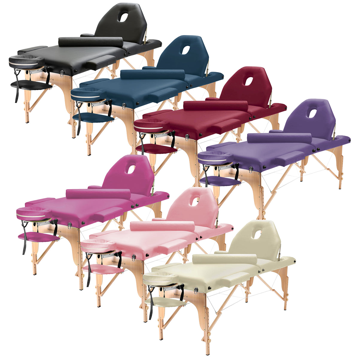 Saloniture Professional Portable Massage Table with Backrest Mix