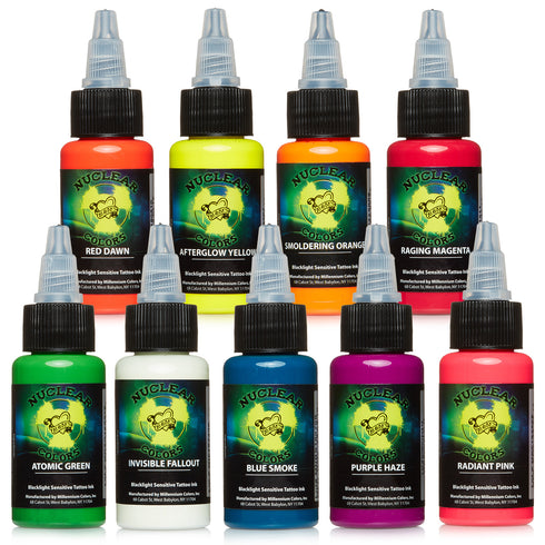 Mom's Ink - U.V. Blacklight Colors: Afterglow Yellow 1/2 Ounce Tattoo Ink  Bottle