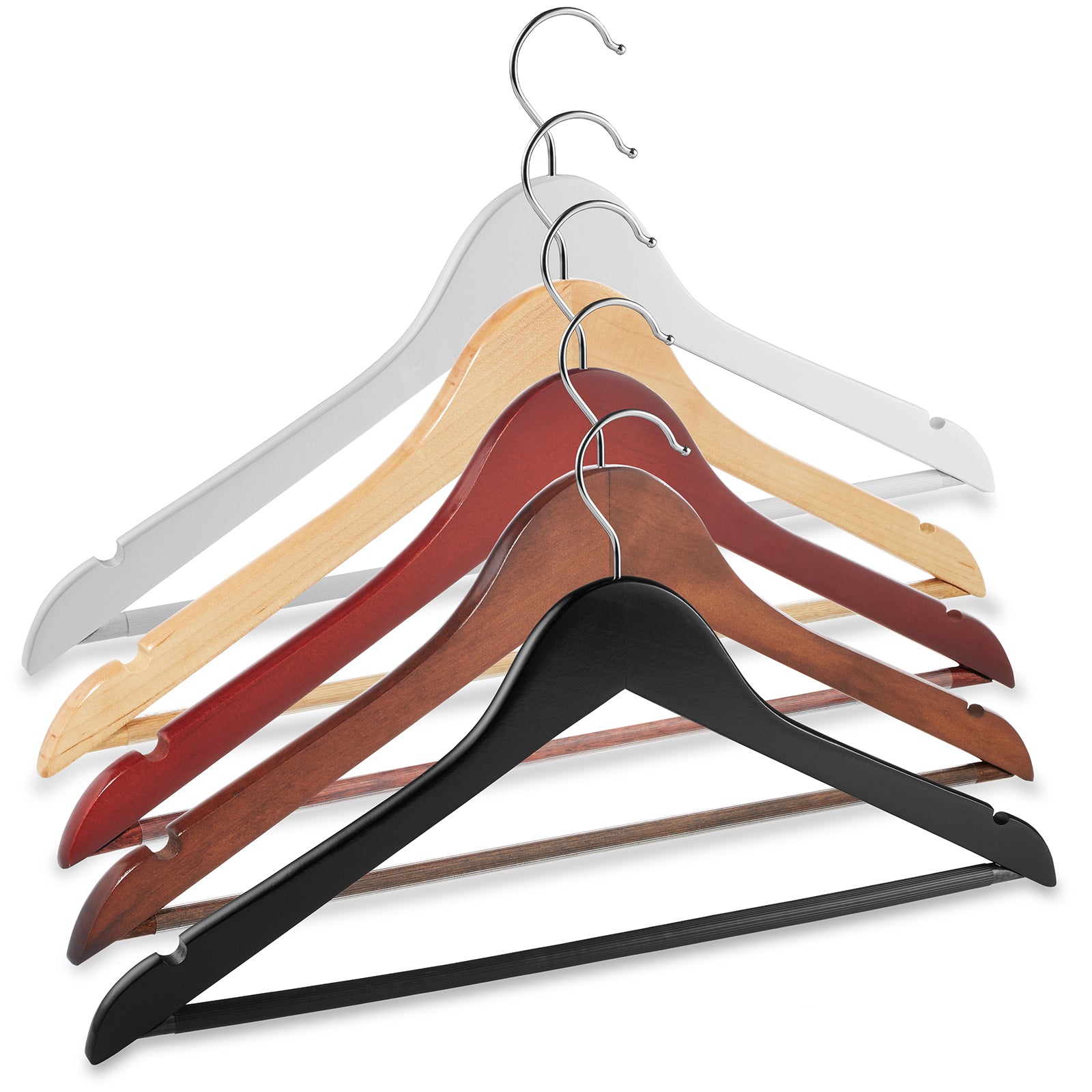 Wholesale Black Contoured Plastic Suit Hangers - 17