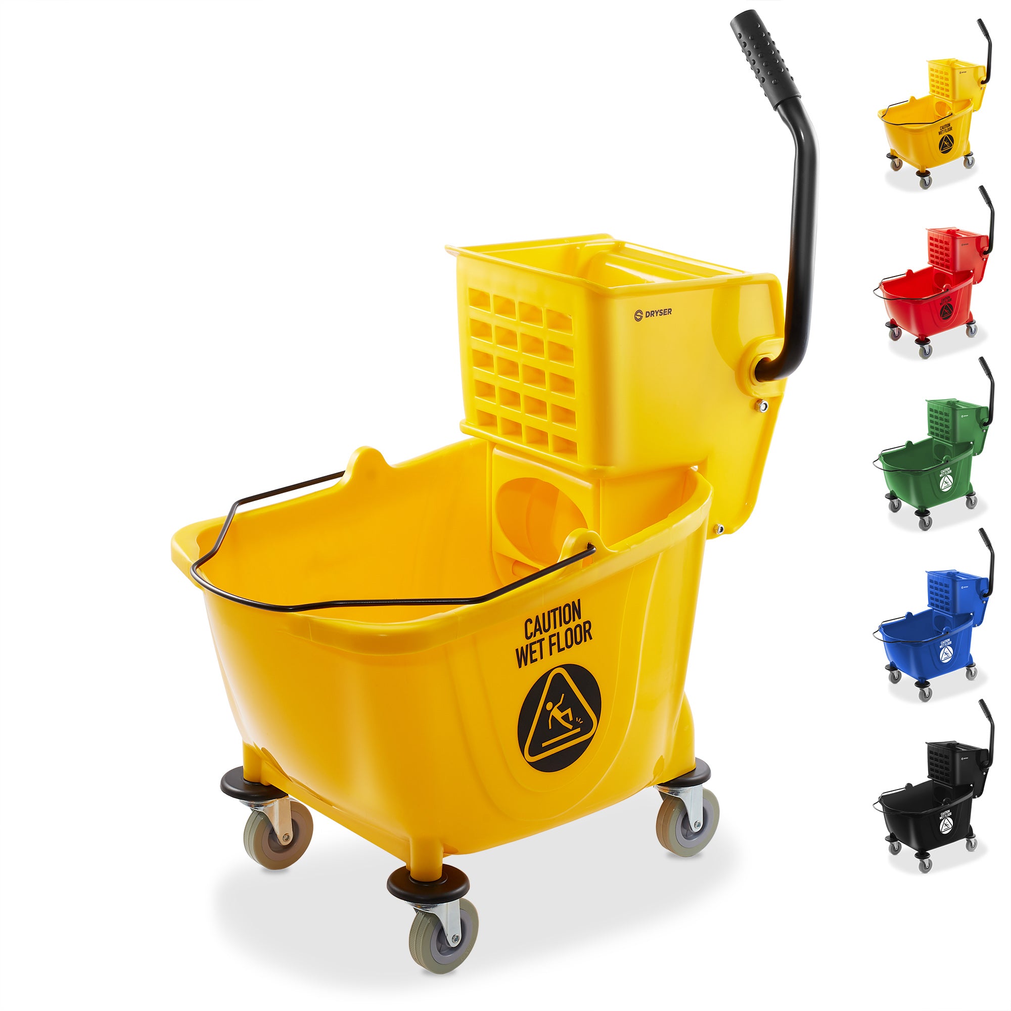 The Clean Store 26 Qt. Capacity. Mop Bucket with Wringer, Yellow