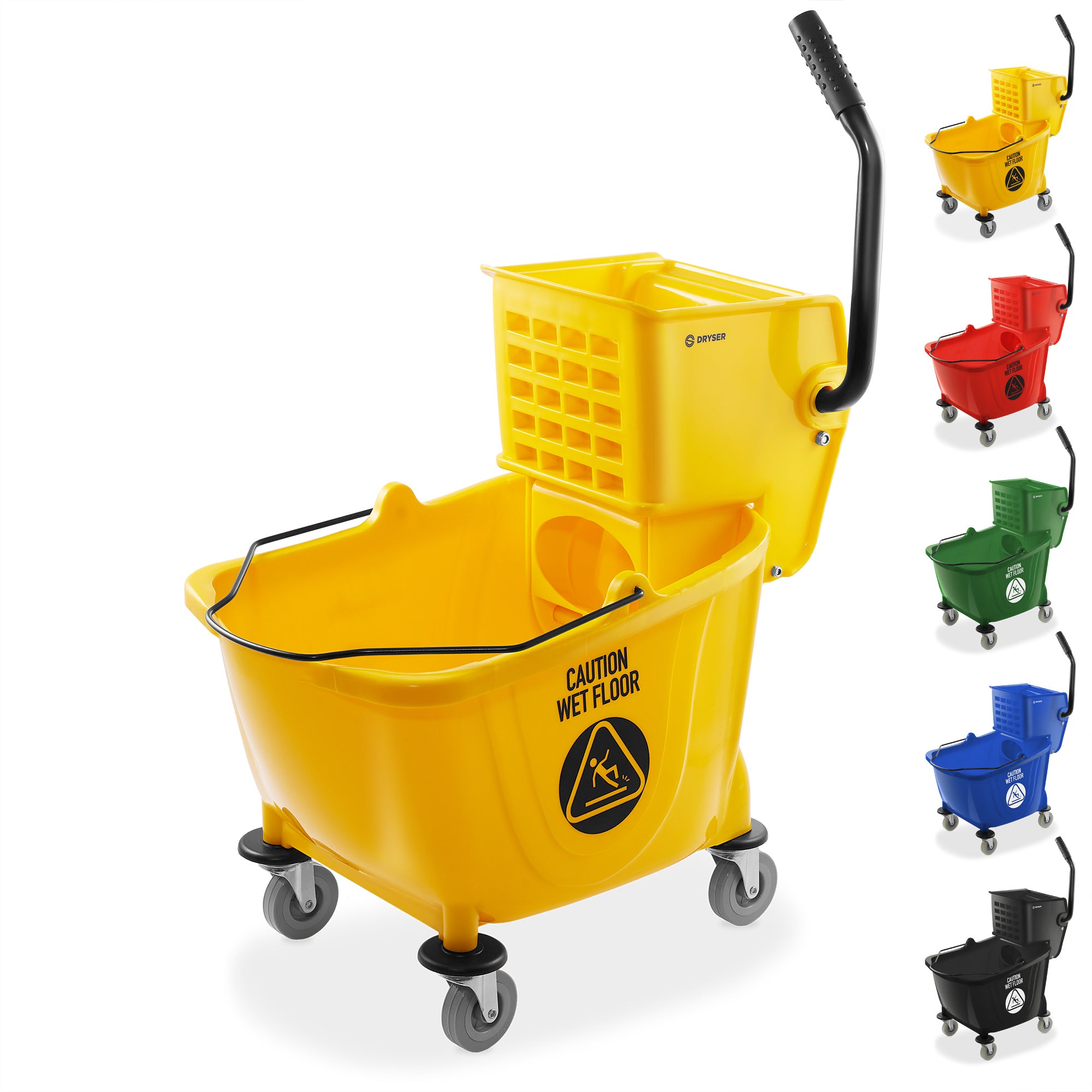 Dryser Commercial Janitorial Cleaning Cart on Wheels - Housekeeping Caddy  with Key-Locking Cabinet