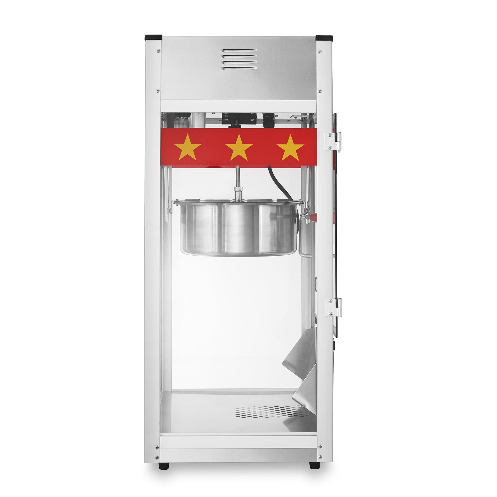 TEMPERED SAFETY GLASS: High-quality, tempered glass walls provide both protection and sturdiness, with superior resistance against scratching and warping. The popcorn machine is shipped with double wall stock and extra padding to ensure safe delivery.