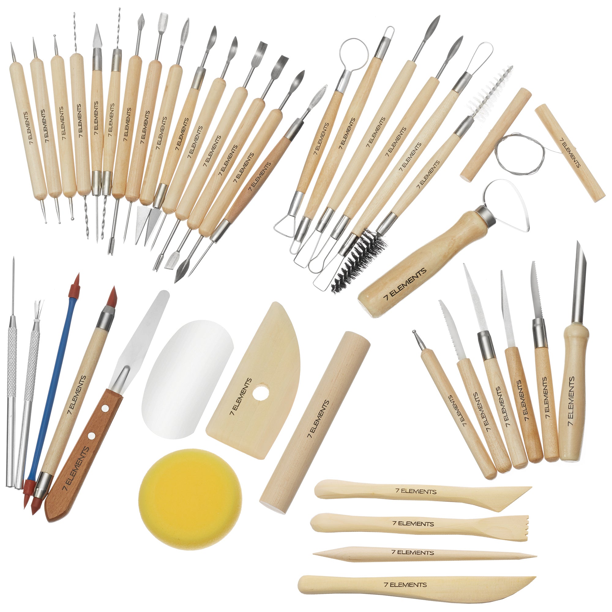 Artzuvs Pottery Tools,42Pcs Clay Sculpting Tools Kits with Plastic Box for  Ceramic Carving Polymer Modeling
